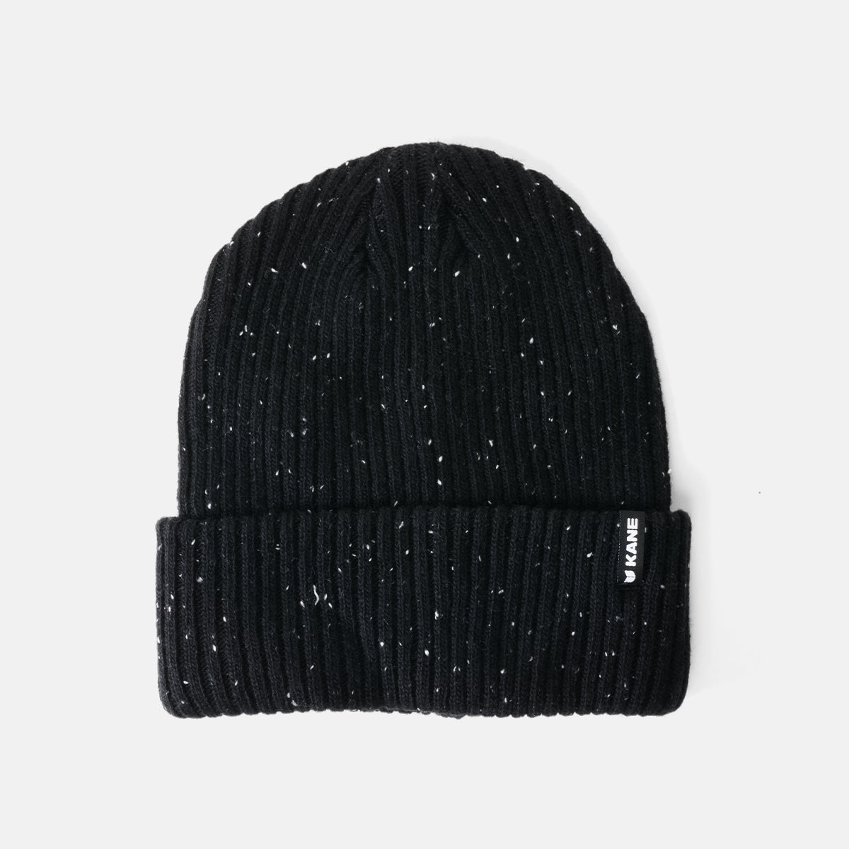 KANE Rib Cuffed Beanie - Speckled Black
