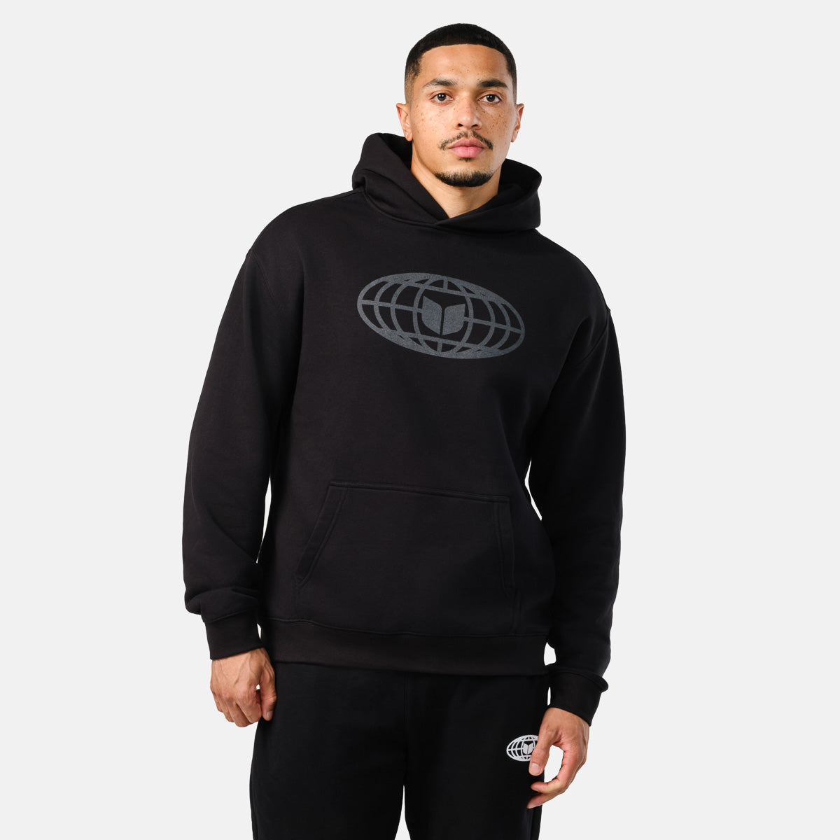 Men's Globe Hoodie - Black