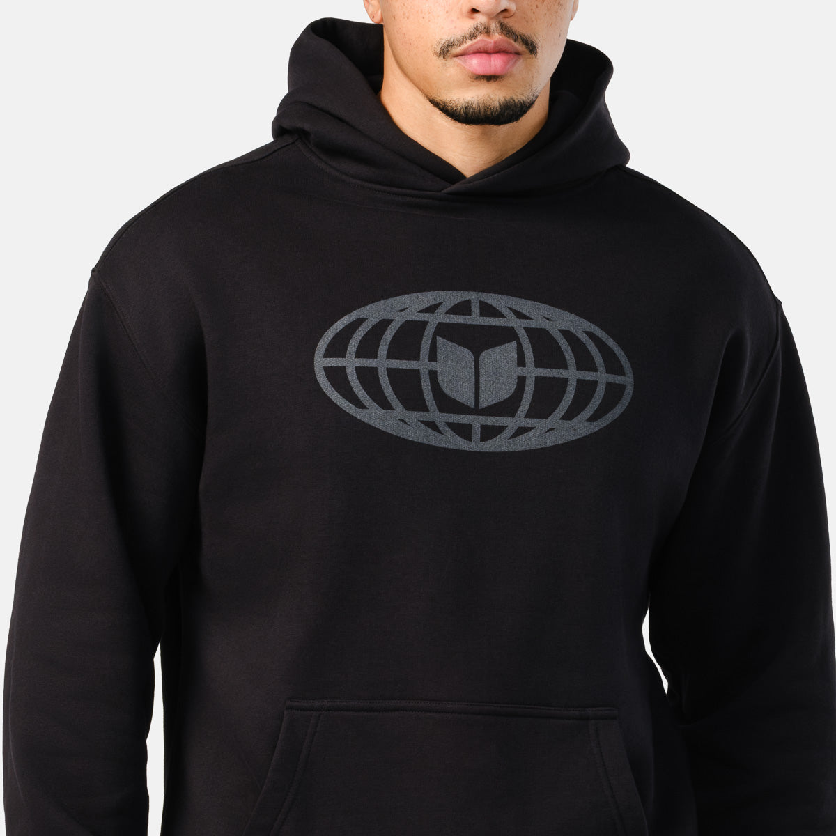 Men's Globe Hoodie - Black