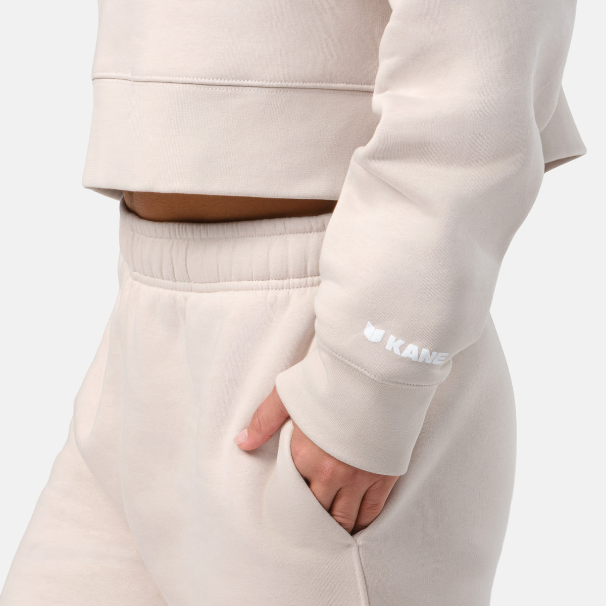 Women's Globe Crop Hoodie - Bone