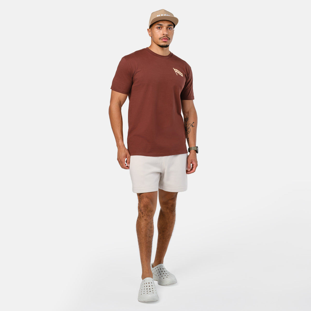 Men's Globe Tee - Chestnut