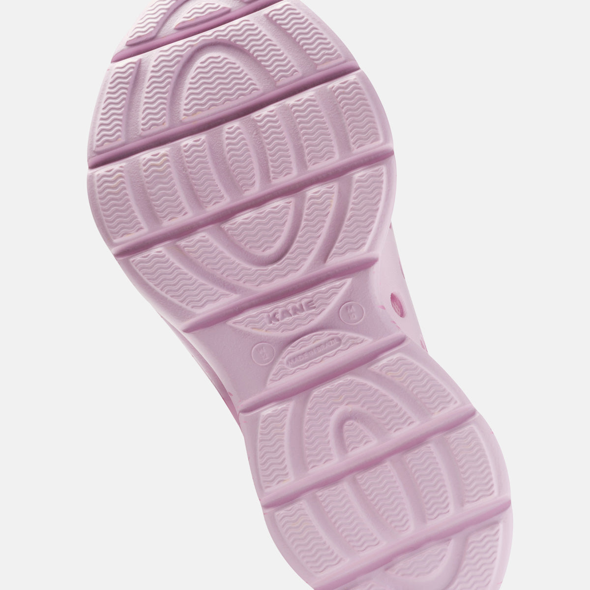 KANE Revive recovery shoe in bubblegum pink color, bottom view