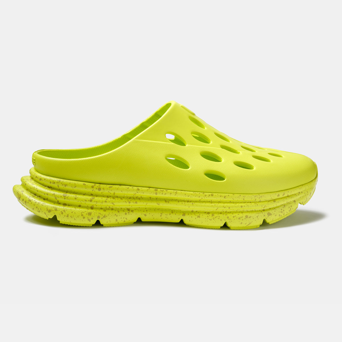 KANE Revive OB recovery shoe in neon yellow color, profile view