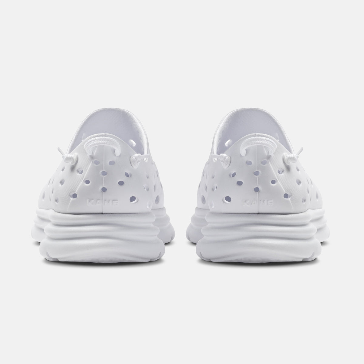 KANE Revive recovery shoe in solid white color, back view