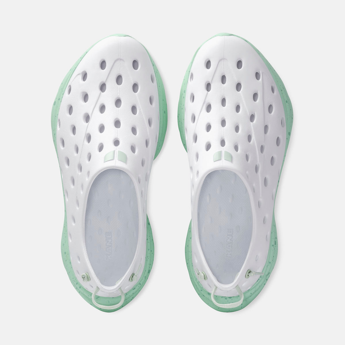 KANE Revive recovery shoe in white / spring speckle color, top view