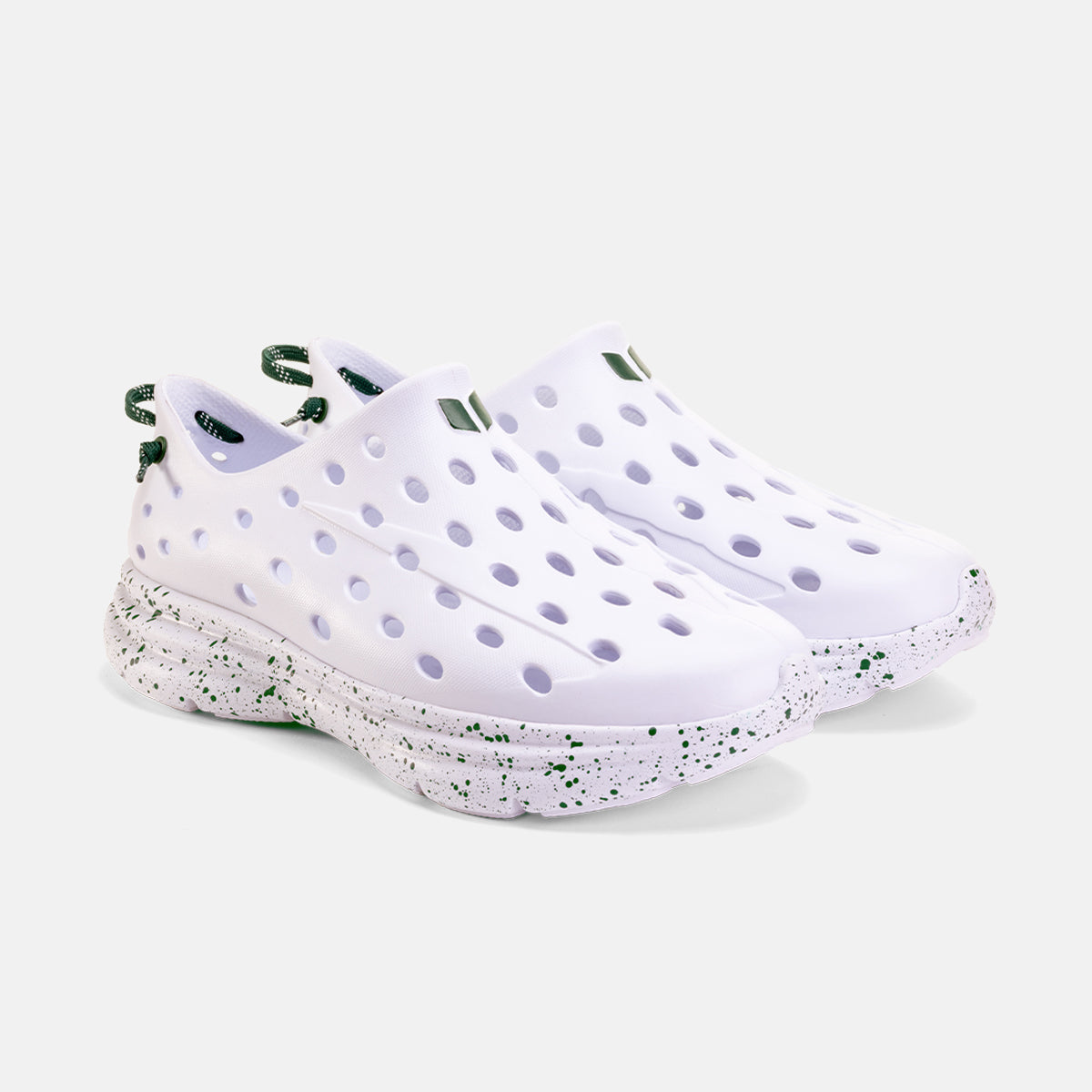Revive Kids - All White / Green Speckle