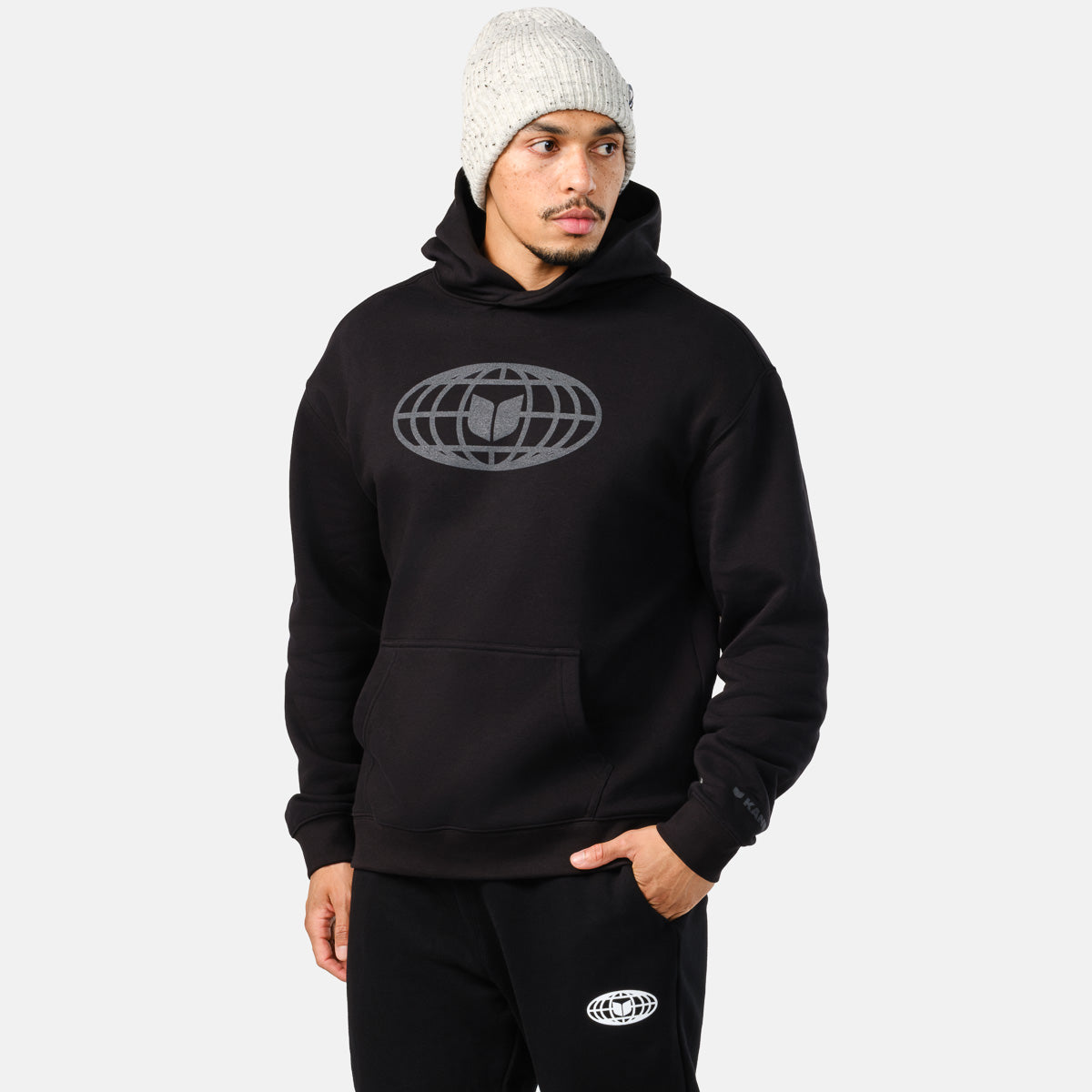 Men's Globe Hoodie - Black