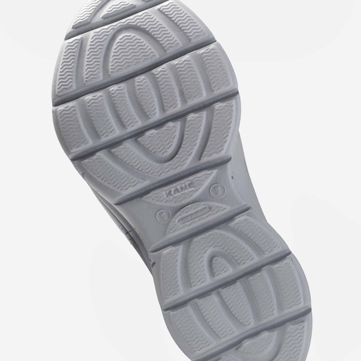 KANE Revive OB recovery shoe in stone speckle color, bottom view