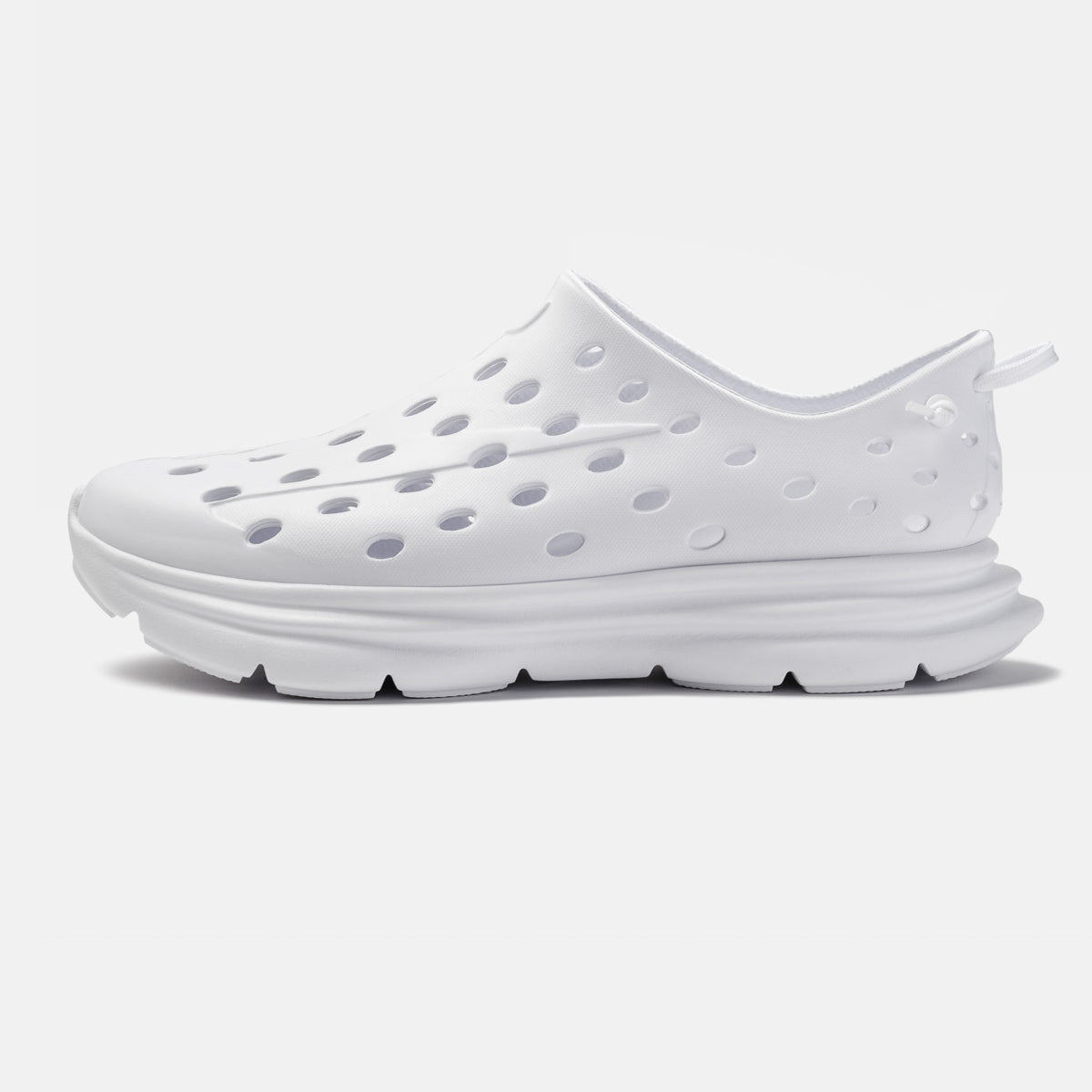 KANE Revive recovery shoe in solid white color, reverse view