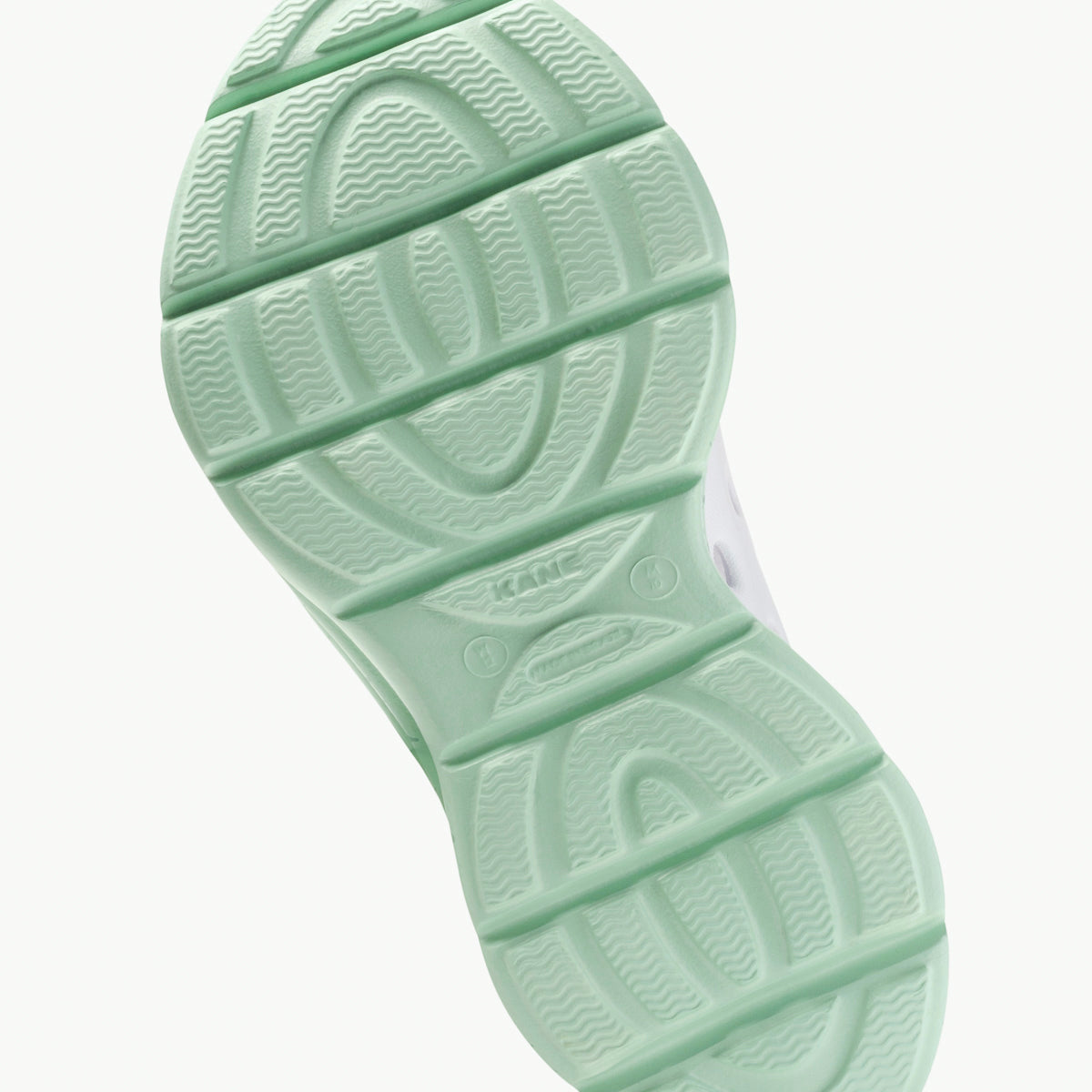 KANE Revive recovery shoe in white / spring speckle color, bottom view